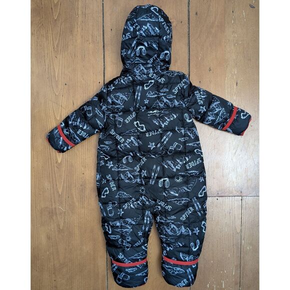 Spyder Infant Boys 1 Piece Hood Snowsuit Bodysuit 9-12 Month Black Red NWOT - Picture 8 of 9
